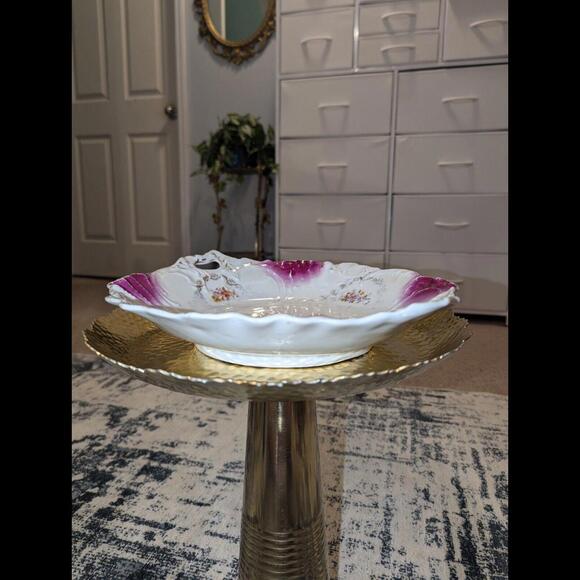 Vintage Ornate Porcelain Serving Bowl Stamped C.T. Germany - Picture 2 of 6